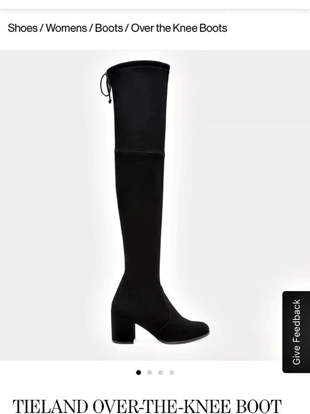 Stuart Weitzman Tieland Over-the-Knee Boots Black US 7.5 Like New